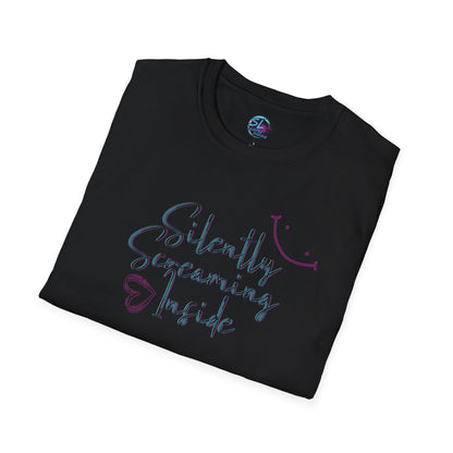 Unisex Softstyle T-Shirt - "Silently Screaming Inside" Graphic Tee