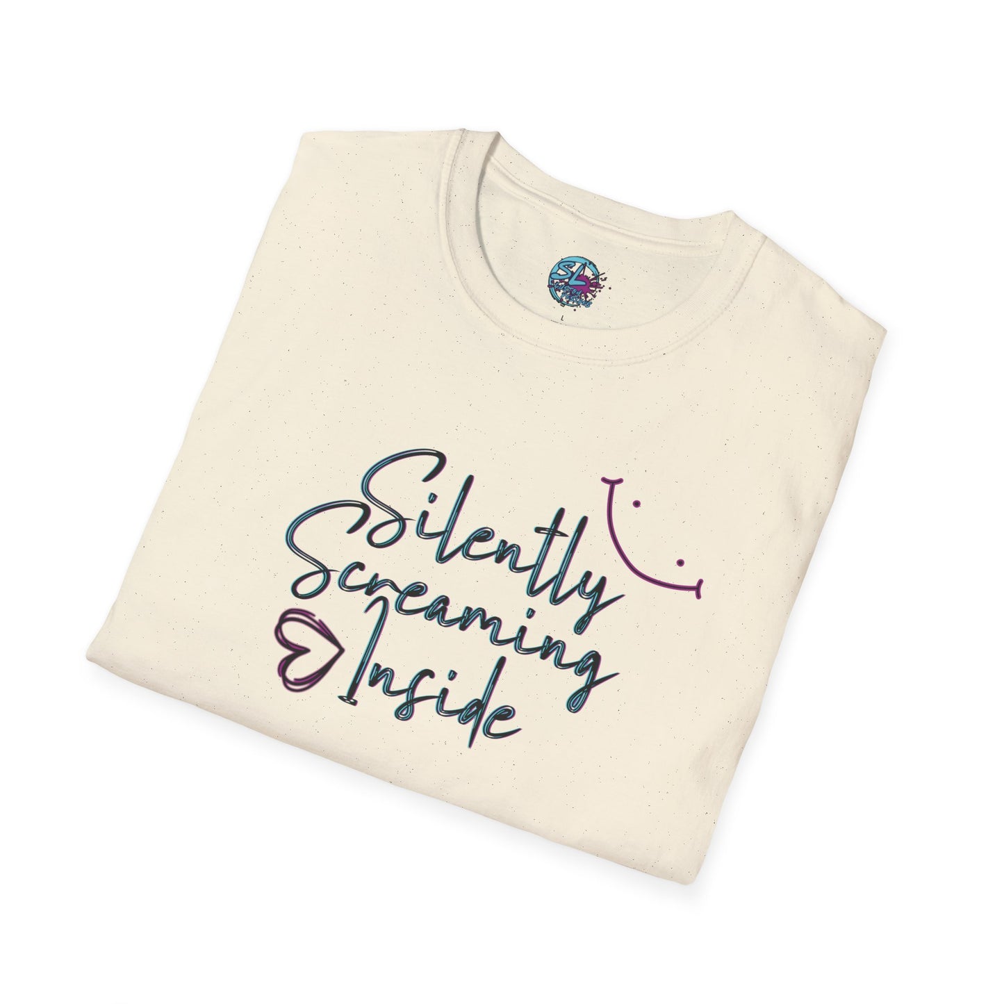 Unisex Softstyle T-Shirt - "Silently Screaming Inside" Graphic Tee