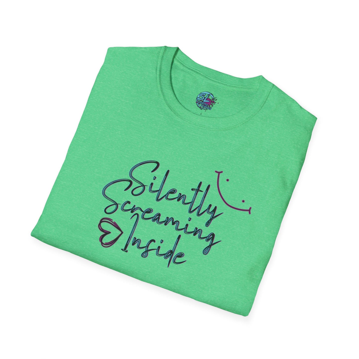 Unisex Softstyle T-Shirt - "Silently Screaming Inside" Graphic Tee