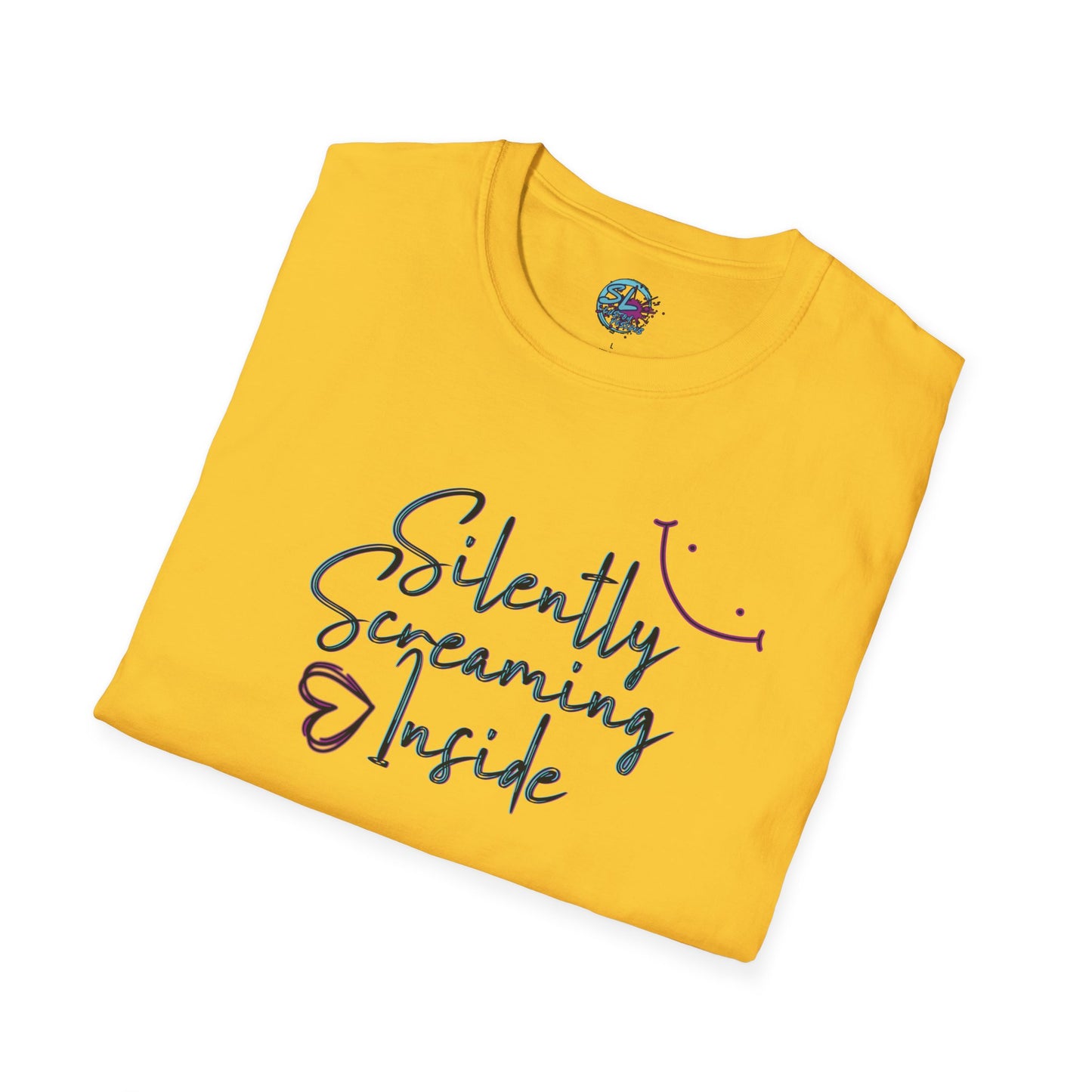 Unisex Softstyle T-Shirt - "Silently Screaming Inside" Graphic Tee